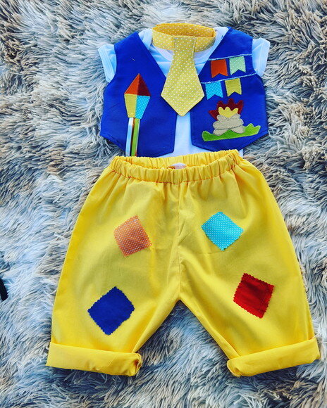 Traje caipira luxo para menino