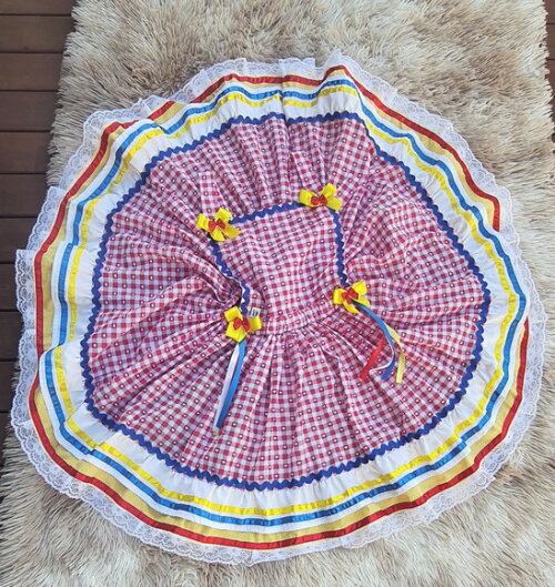 Vestido de Festa Junina Infantil Luxo
