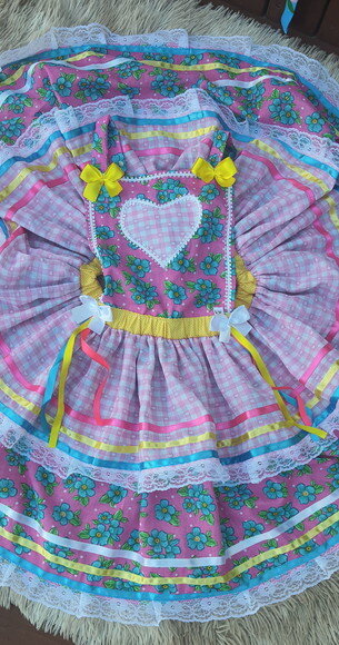 Vestido Festa Junina Infantil Luxo 10/12 Anos