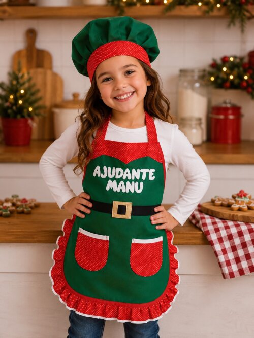 Avental Personalizado Infantil de Natal