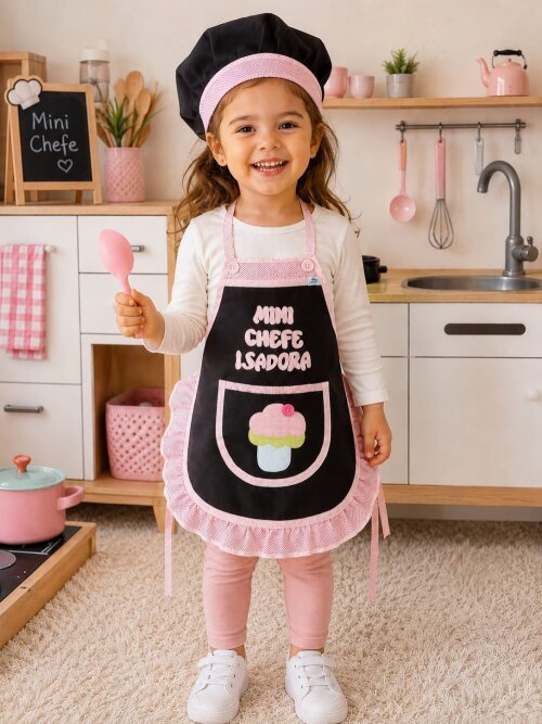 Avental personalizado de mini chef infantil