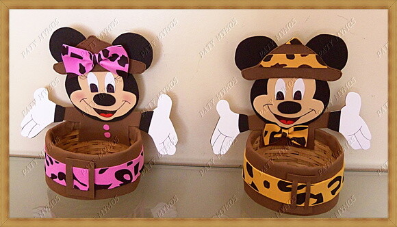 Centros de Mesa Mickey e Minnie Safari