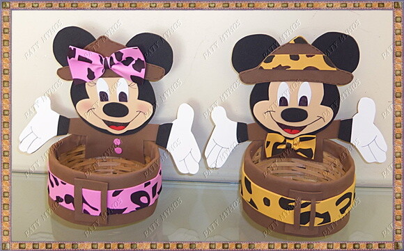 Centros de Mesa Mickey e Minnie Safari