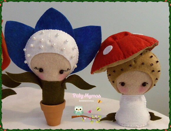 Pocket Flores e Cogumelo para Lembrancinha