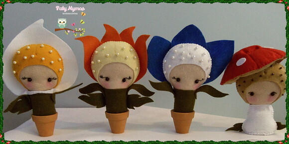 Pocket Flores e Cogumelo para Lembrancinha