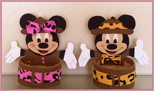 Centros de Mesa Mickey e Minnie Safari