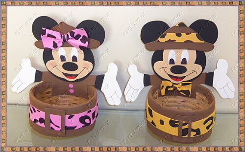 Centros de Mesa Mickey e Minnie Safari