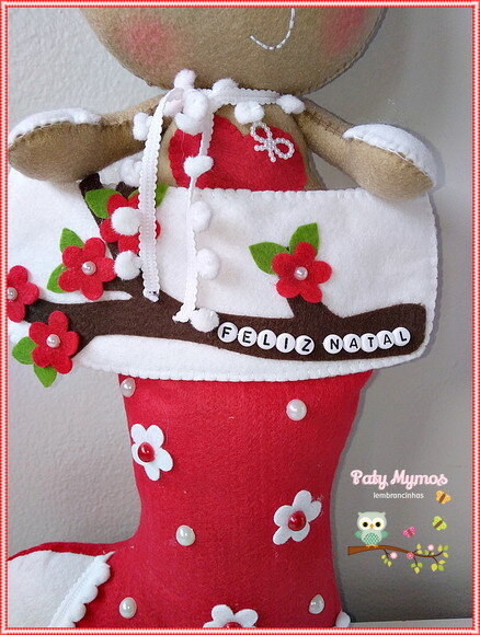 Enfeite de Porta Bota Natalina Biscoito de Gengibre