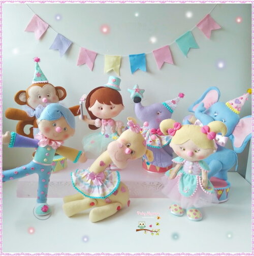 Kit Circo Rosa com 7 bonecos