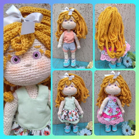 Boneca Amigurumi com Três Roupinhas.