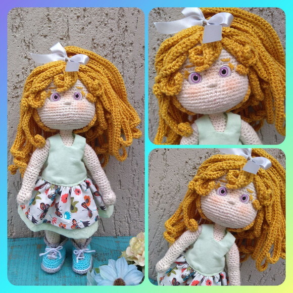Boneca Amigurumi com Três Roupinhas.