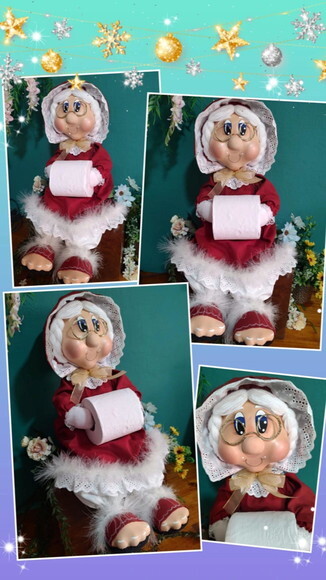 Boneca Porta Papel Higiênico Mamãe Noel