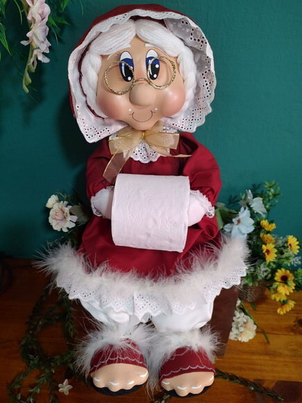 Boneca Porta Papel Higiênico Mamãe Noel