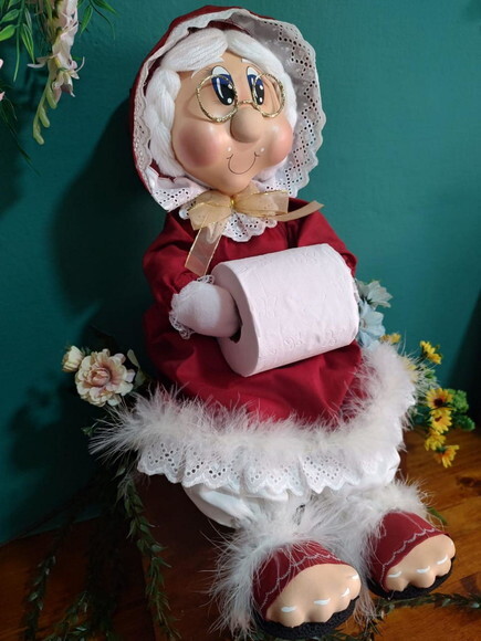 Boneca Porta Papel Higiênico Mamãe Noel