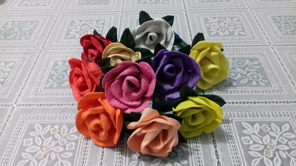 Caneta botão de rosa