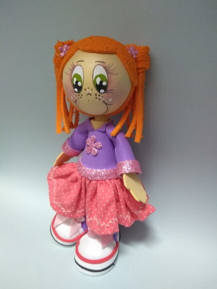 Caneta boneca EVA 3D