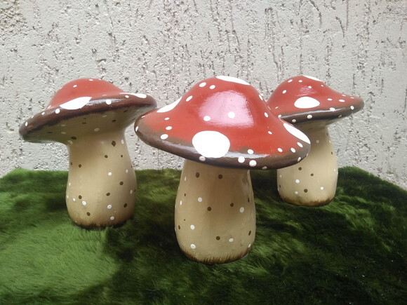 Cogumelos Vintage Kit com 3 (15cm)