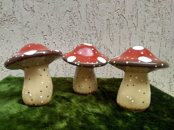 Cogumelos Vintage Kit com 3 (15cm)
