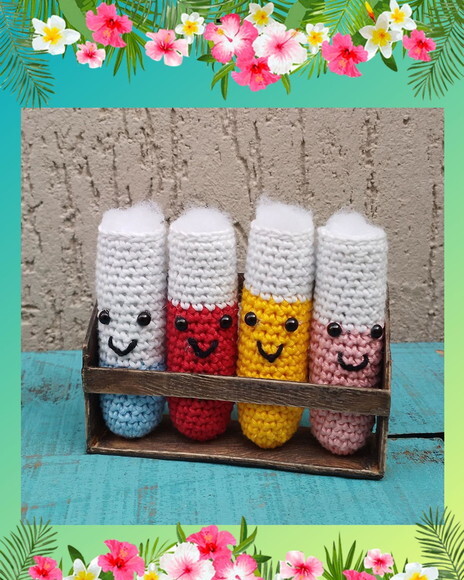 Kit Tubos de Ensaio em Amigurumi