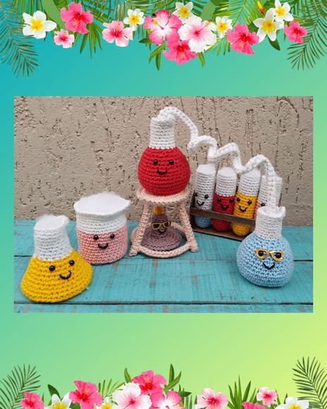 Kit Tubos de Ensaio em Amigurumi