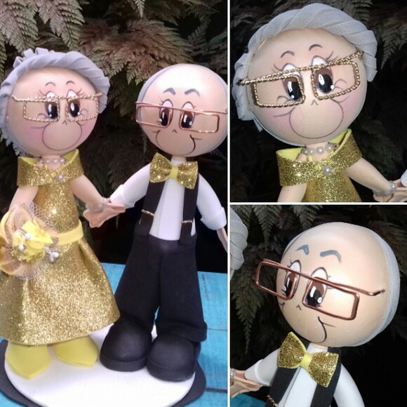 Noivinhos * Topo de Bolo * Bodas de Ouro