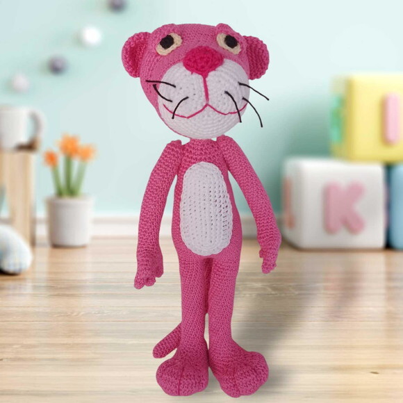 Pantera cor de rosa Amigurumi