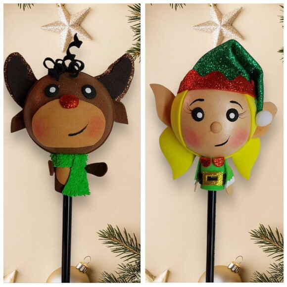 Ponteiras de Lápis Natal