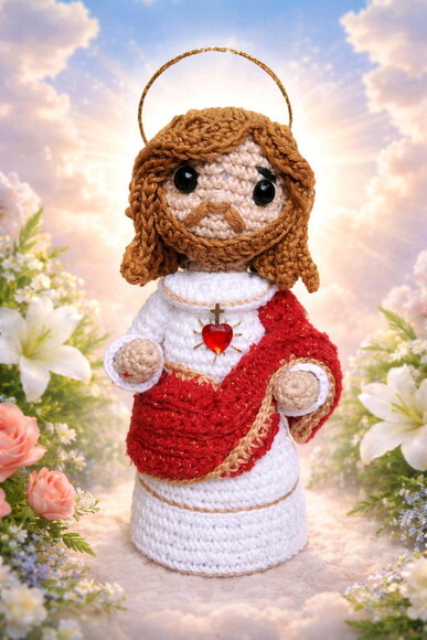 Sagrado Coração de Jesus Amigurumi