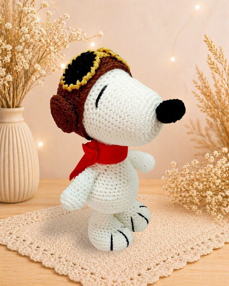 Snoopy Aviador de Crochê * Amigurumi