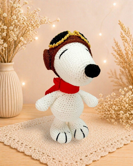 Snoopy Aviador de Crochê * Amigurumi