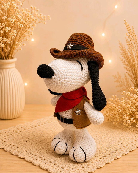 Snoopy Cawboy de Crochê * Amigurumi