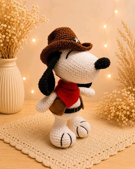 Snoopy Cawboy de Crochê * Amigurumi