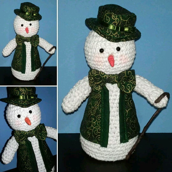 Trio Bonecos de Neve Amigurumi