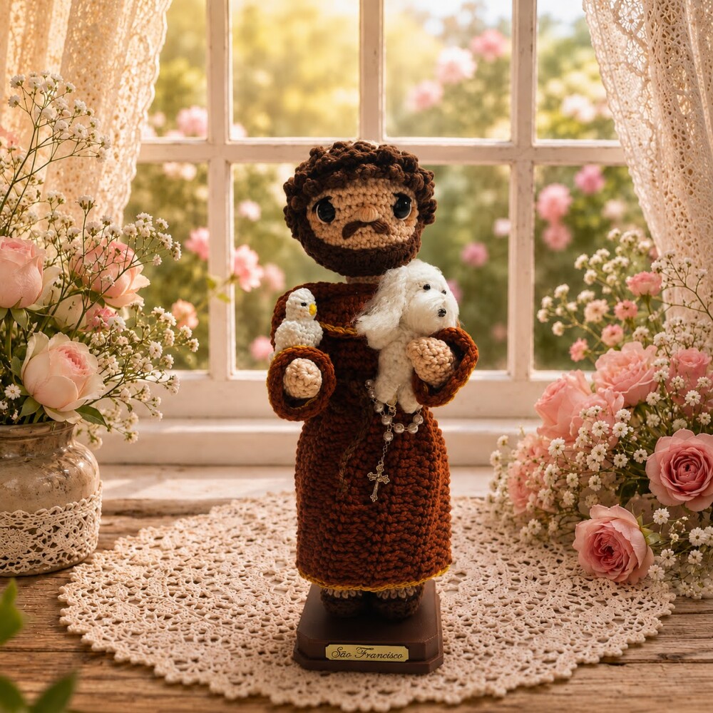 São Francisco de Assis em Amigurumi