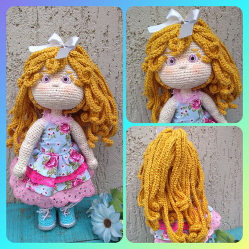 Boneca Amigurumi com Três Roupinhas.