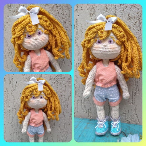 Boneca Amigurumi com Três Roupinhas.
