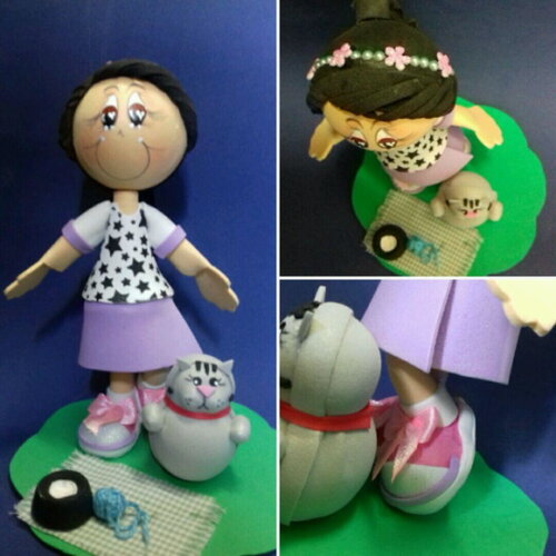 Boneca com gatinho EVA3D