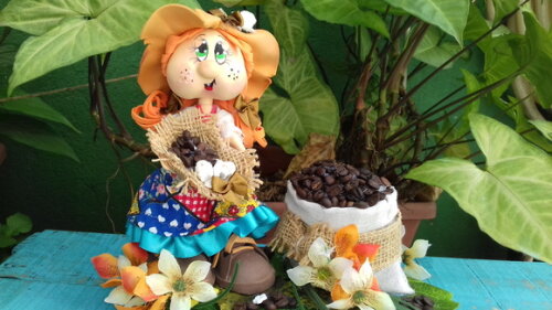 Boneca decoração Café
