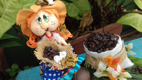 Boneca decoração Café