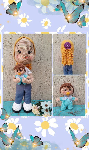 Boneca Mãezinha Amigurumi