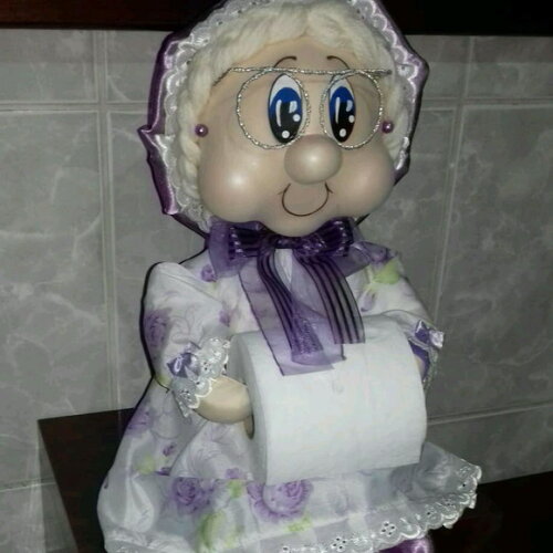 Boneca Porta Papel Higiênico Lilas