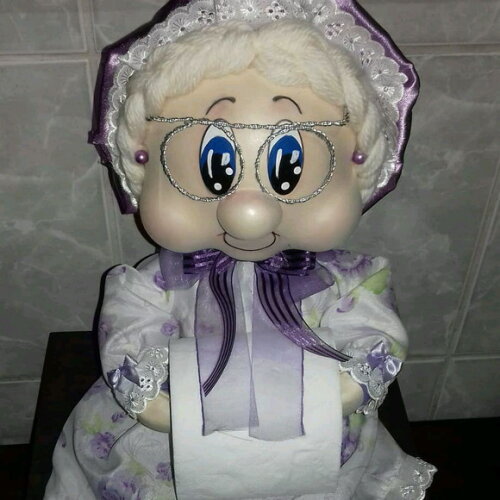 Boneca Porta Papel Higiênico Lilas