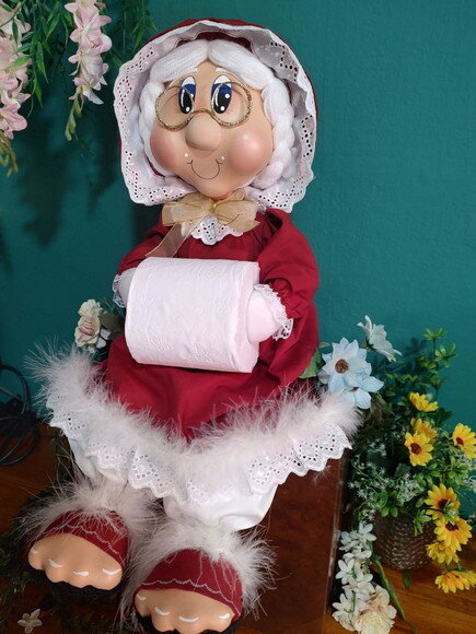 Boneca Porta Papel Higiênico Mamãe Noel