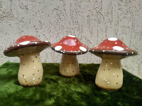 Cogumelos Vintage Kit com 3 (15cm)