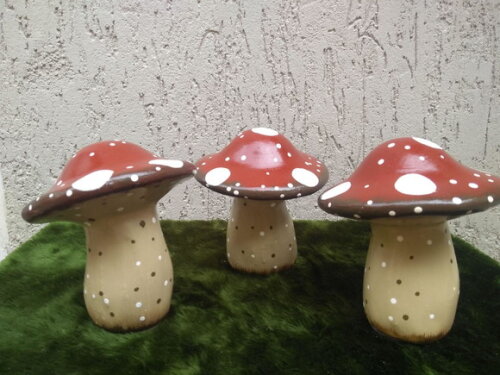 Cogumelos Vintage Kit com 3 (15cm)