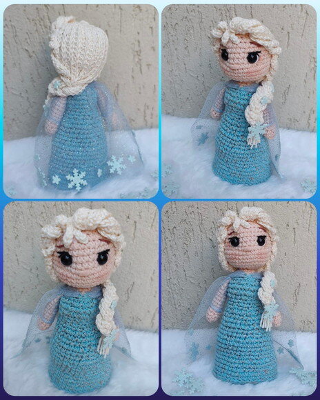 Elsa Frosen em Amigurumi