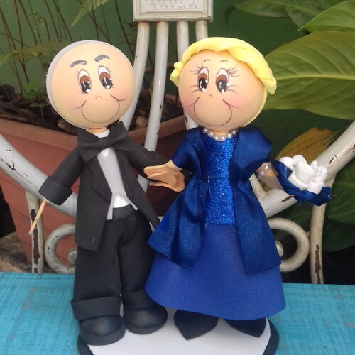 Noivinhos * topo de bolo * Bodas de ouro