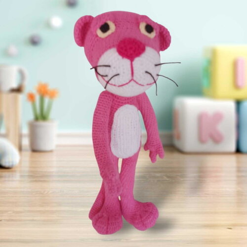Pantera cor de rosa Amigurumi