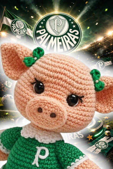 Porquinha Palmerense em Amigurumi * Vendidos Separadamente