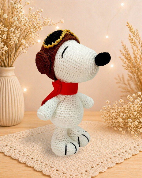 Snoopy Aviador de Crochê * Amigurumi